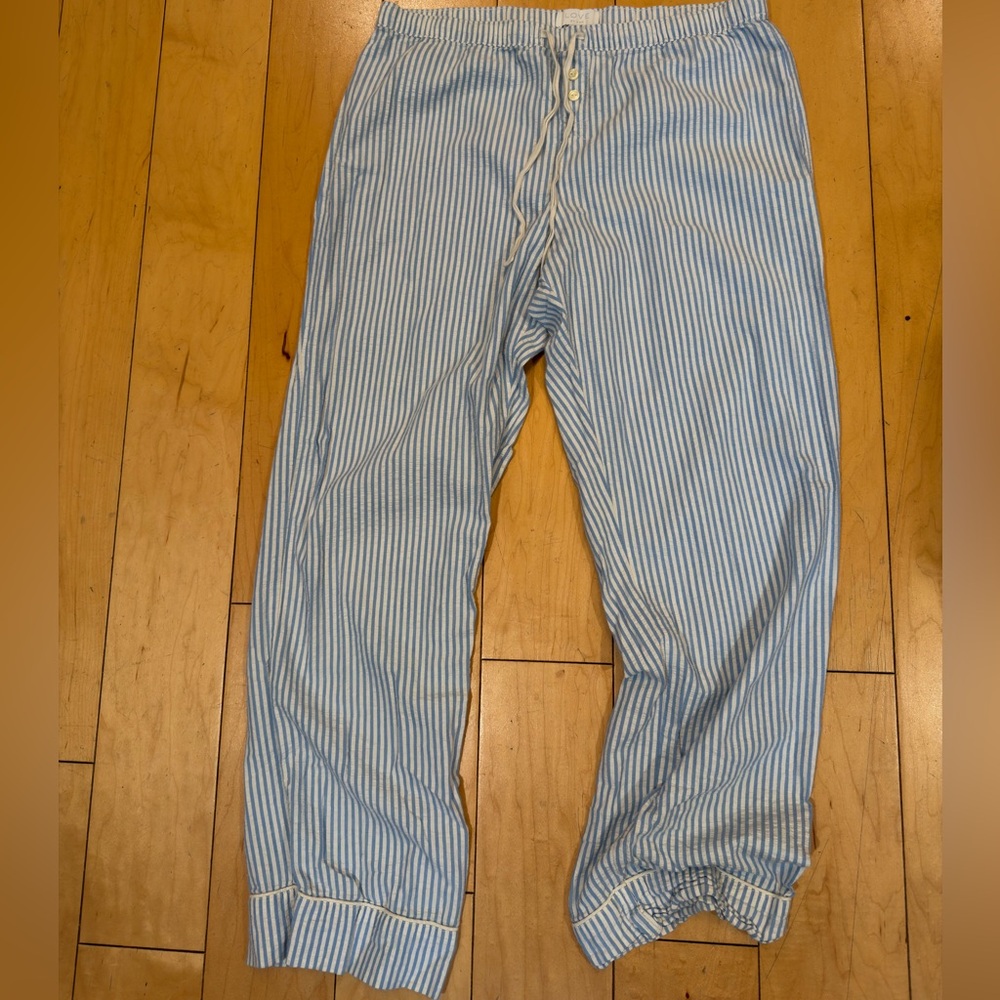 GAP Light Blue and White Striped Lounge Pants